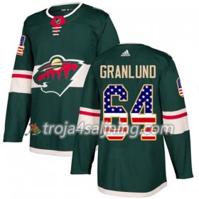 Minnesota Wild tröja Mikael Granlund 64 Adidas 2017-2018 Grön USA Flag Fashion Authentic - NHL Tröjor Herr